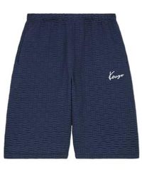 KENZO - Weave Logo Embroidered Bermuada Shorts - Lyst