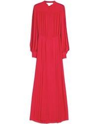 Valentino - Gathered Long-Sleeved Georgette Gown - Lyst