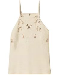 Twinset - Embroidered Sleeveless Top - Lyst