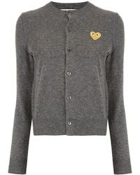 COMME DES GARÇONS PLAY - Logo-Patch Knitted Cardigan - Lyst