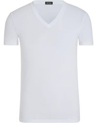 ZEGNA - V-Neck Short-Sleeved T-Shirt - Lyst