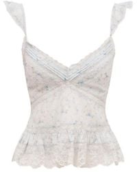 LoveShackFancy - Lainie Ruffled Lace Top - Lyst