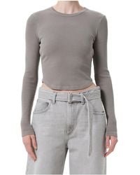 Agolde - Ribbed Long-Sleeve Top - Lyst