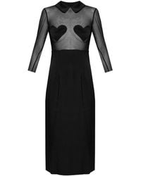Blumarine - Heart-Patch Satin Midi Dress - Lyst