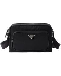 Prada - Small Re-Nylon And Saffiano Leather Shoulder Bag - Lyst