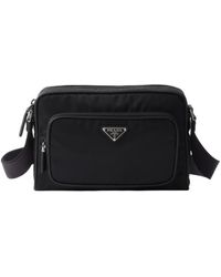 Prada - Small Re-Nylon And Saffiano Leather Shoulder Bag - Lyst