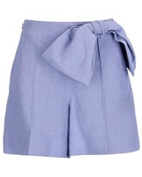 Chloé - Bow-Detailed High-Rise Shorts - Lyst