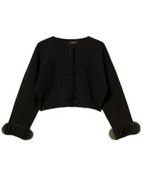 Twinset - Organza-Cuff Knit Jacket - Lyst