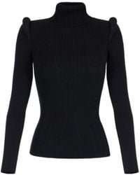 Elisabetta Franchi - Ribbed-Knit Turtleneck Sweater - Lyst