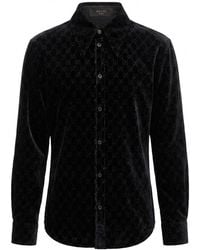 Gucci - Gg Stretch Devoré Velvet Shirt - Lyst