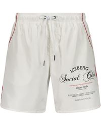 Iceberg - Social Club Logo Swim Shorts - Lyst