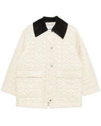Ganni - Shiny Quilt Midi Jacket - Lyst