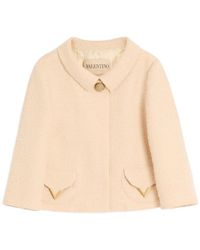Valentino - Logo Plaque Button Embellished Jacket - Lyst