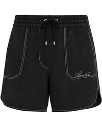 Amiri - Simple Cotton And Linen Shorts - Lyst
