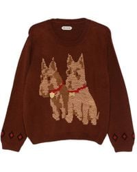 Bode - Scottie Intarsia Knitted Sweater - Lyst