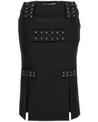 Alessandra Rich - High Waisted Slit Detailed Skirt - Lyst