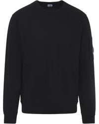 C.P. Company - Lens Detailed Light Fleece Crewneck Sweatshirt - Lyst