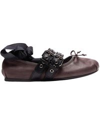 Miu Miu - Strap-Detailed Ballerina Flats - Lyst