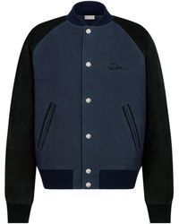 Dior - Ribbon College Cotton And Suede Bomber - Lyst