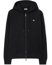 Burberry - Ekd Embroidered Zip-Up Drawstring Hoodie - Lyst