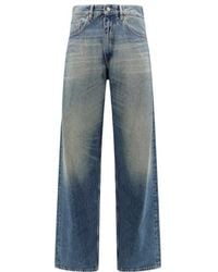 MM6 by Maison Margiela - Logo-Patch Wide-Leg Jeans - Lyst