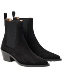 Gianvito Rossi - Pointed Toe Suede Ankle Boots - Lyst