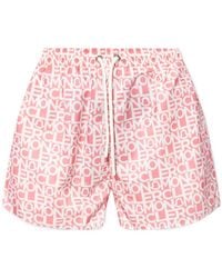 Moncler - Logo Print Shorts - Lyst
