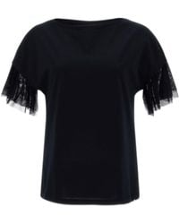Herno - Sheer Trim Short-Sleeve Top - Lyst