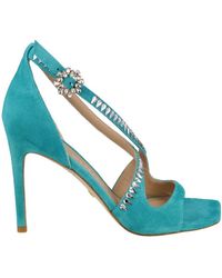 Stuart Weitzman - Gemcut Embellished Heeled Sandals - Lyst
