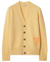 Burberry - B Shield Knitted Cardigan - Lyst