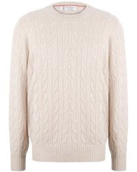 Brunello Cucinelli - Crew Neck Long-Sleeved Knitwear - Lyst