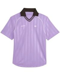 adidas Originals - Adidas By Wales Bonner Striped Contrast Collar Polo Shirt - Lyst