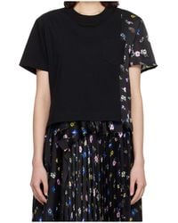 Sacai - Floral Print T-Shirt - Lyst