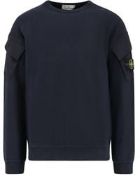 Stone Island - Logo Patch Crewneck Sweatshirt - Lyst