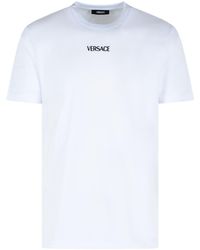 Versace - Logo Embroidered Crewneck T-Shirt - Lyst