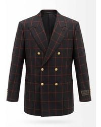 Gucci - Double-Breasted Check Blazer - Lyst