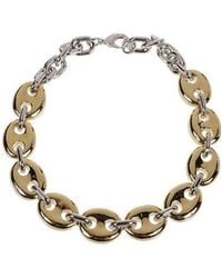 Rabanne - Two-Toned Chain-Linked Necklace - Lyst