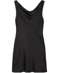 Norma Kamali - Open-Back Draped Satin Mini Dress - Lyst