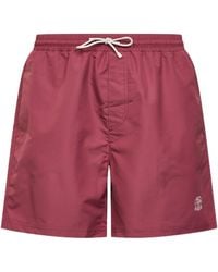 Brunello Cucinelli - Logo Detailed Drawstring Swim Shorts - Lyst