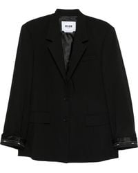MSGM - Single Breasted Long Sleeved Jacket - Lyst
