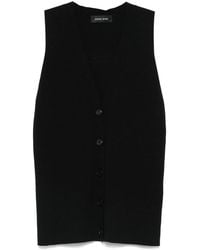 Anine Bing - Plunging V-Neck Ribbed-Knit Vest - Lyst