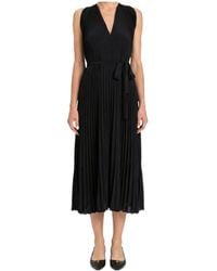 Twinset - Pleated Belted Sleeveless Dress - Lyst
