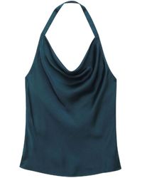 Anine Bing - Kia Silk Cowl-Neck Top - Lyst
