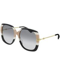Gucci - Block Stripe Square Sunglasses - Lyst