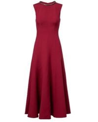 Roland Mouret - Embellished Wool And Silk Midi Dress - Lyst