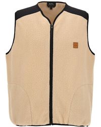 A.P.C. - Nate Logo Patch Zip-Up Vest - Lyst