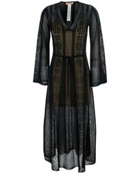 Twinset - Sheer Crochet Long Knitted Dress - Lyst