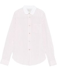 forte_forte - Striped Contrast-Collar Shirt - Lyst