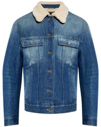 Dolce & Gabbana - Logo Plaque Denim Jacket - Lyst