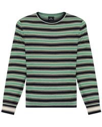 Paul Smith - Ps Paul Smith Logo Embroidered Stripe Sweater - Lyst
